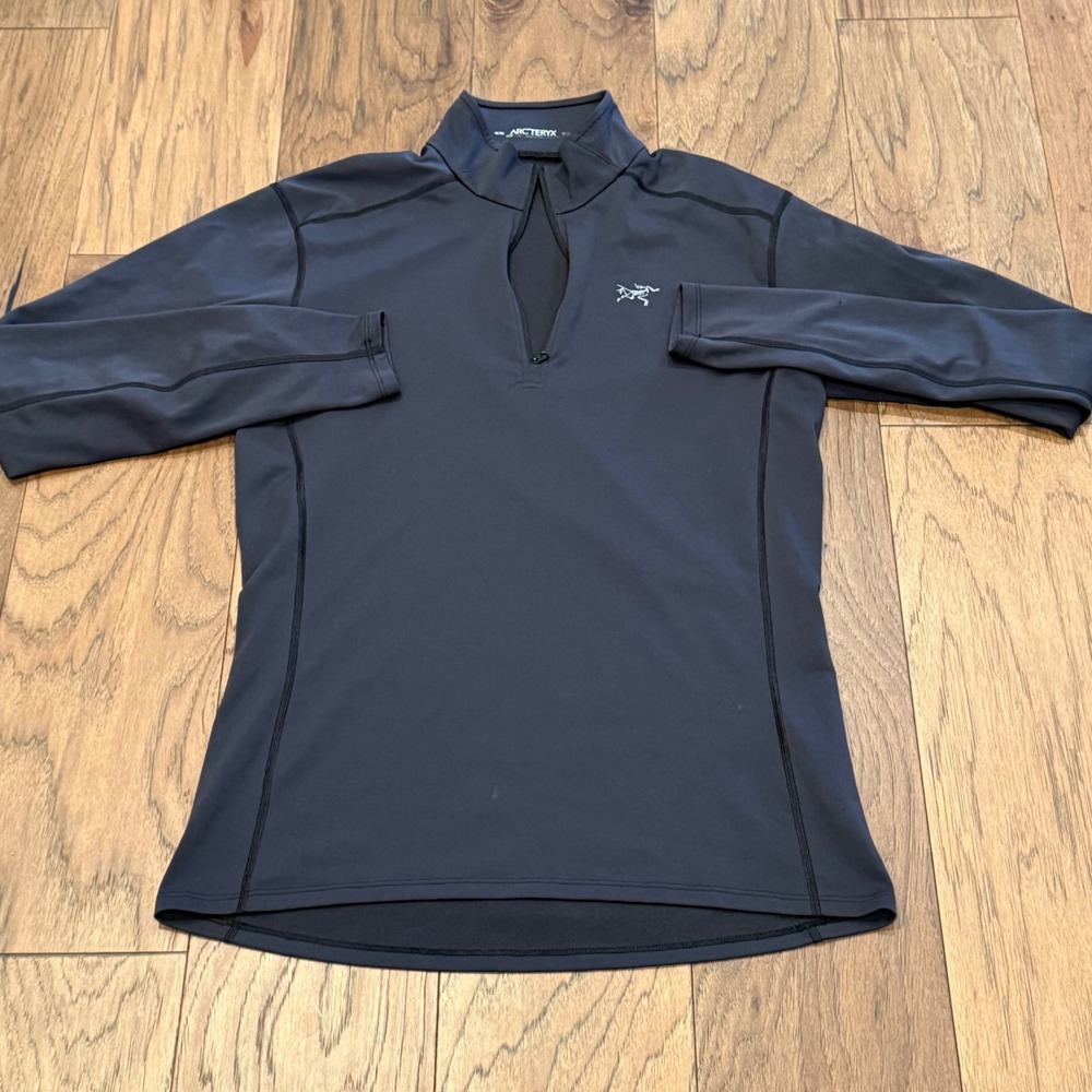 Arcteryx Phase AR Zip Neck Mens Medium Black Base Layer Pullover